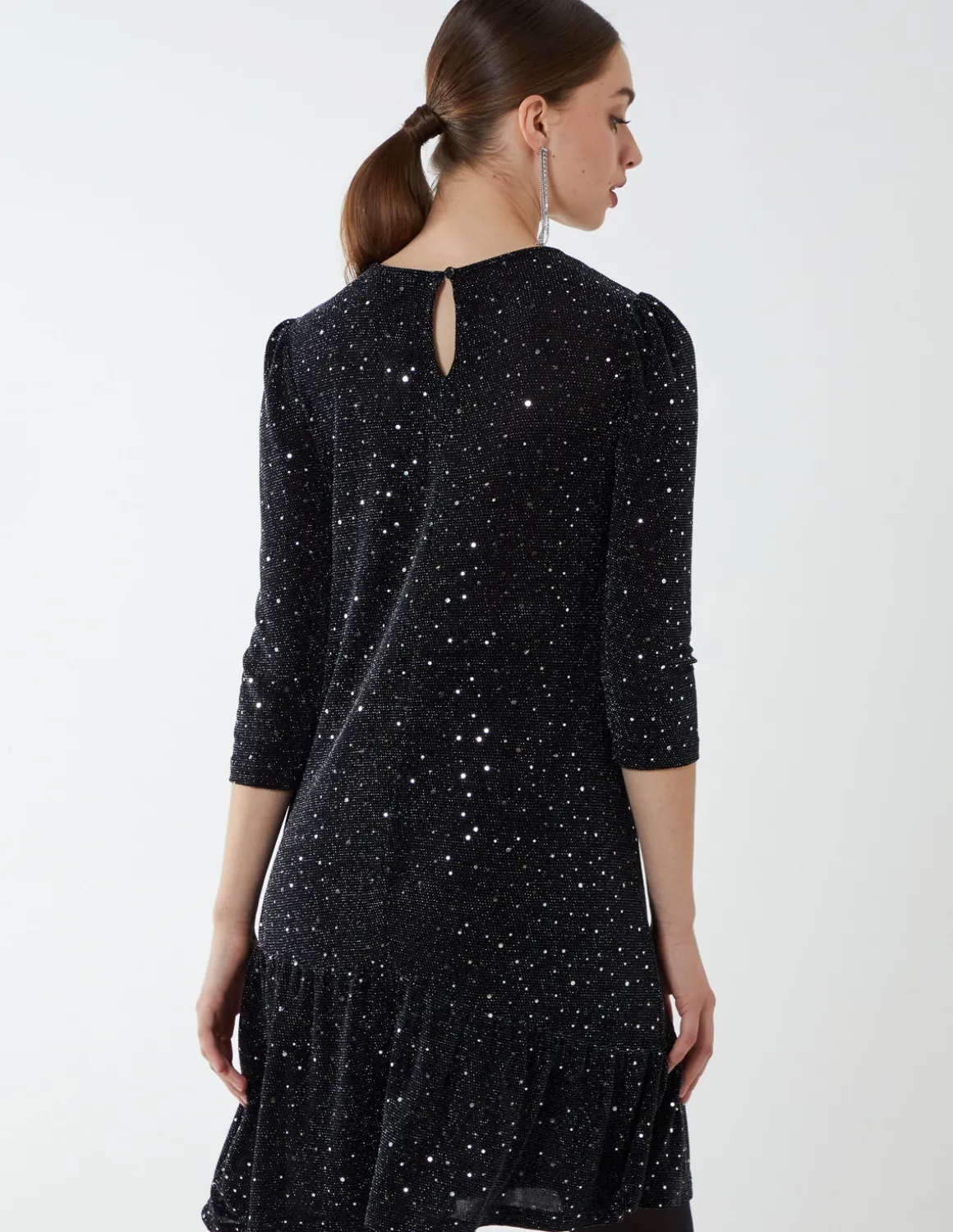 Tiered Hem Smock Midi Dress