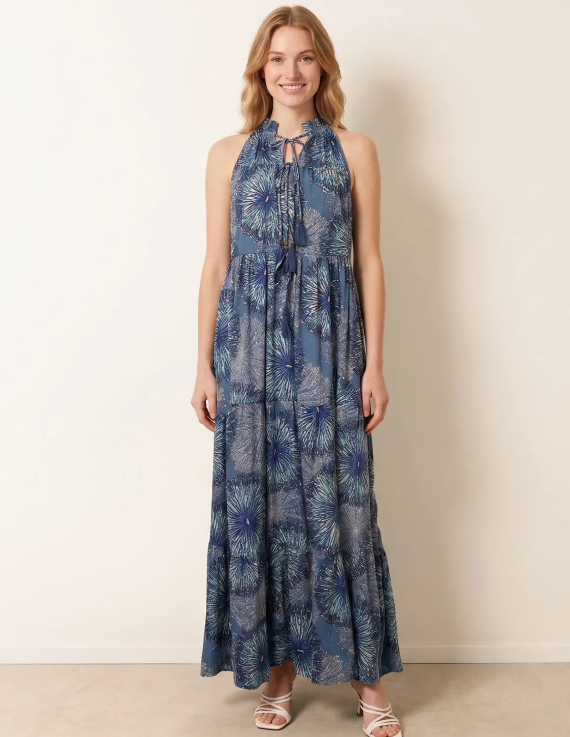 Tiered Tie Front Dress