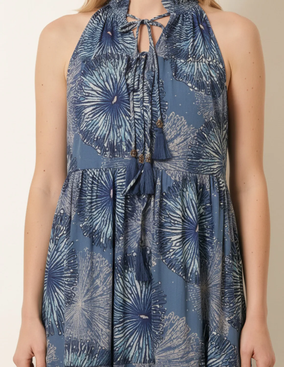 Tiered Tie Front Dress