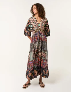 Tiered V Neck Dress