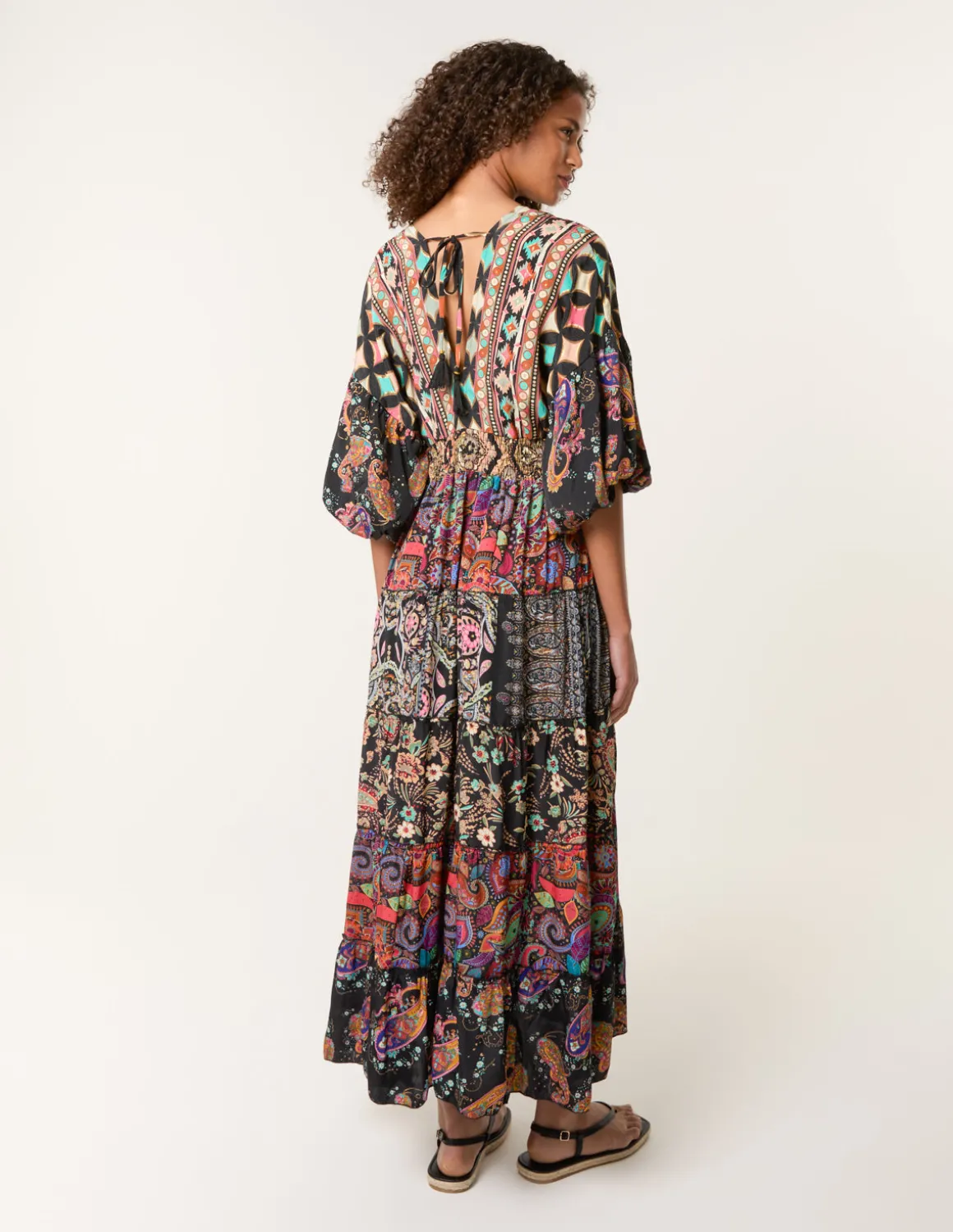 Tiered V Neck Dress