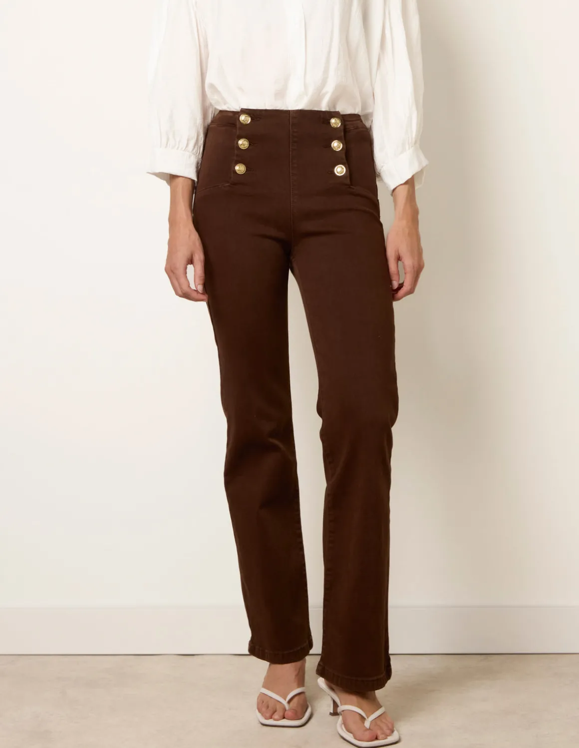 Triple Button Front Jeans