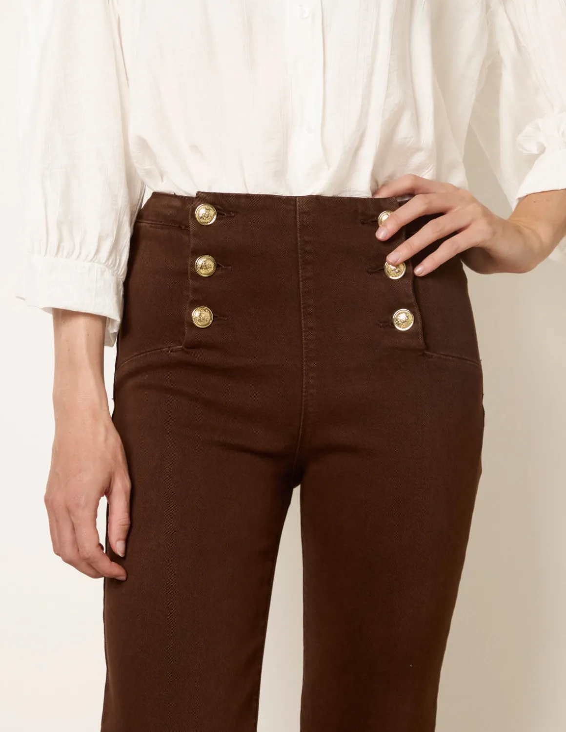 Triple Button Front Jeans