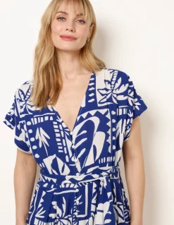 Tropical Block Print Dress