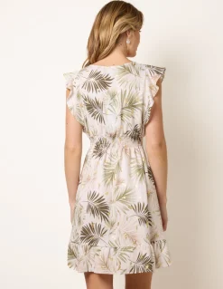 Tropical Dress With Leaf Print