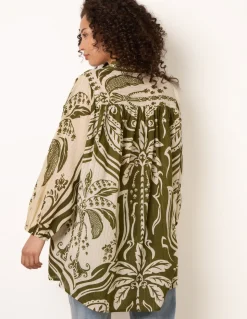 Tropical Metallic Oversized Shirt