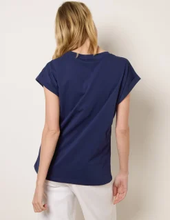 T-Shirt With Big Floral Embroidery