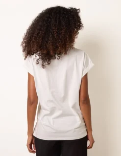 T-Shirt With Big Floral Embroidery