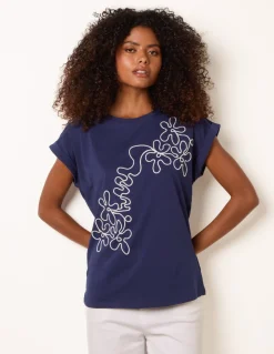 T-Shirt With Floral Embroidery
