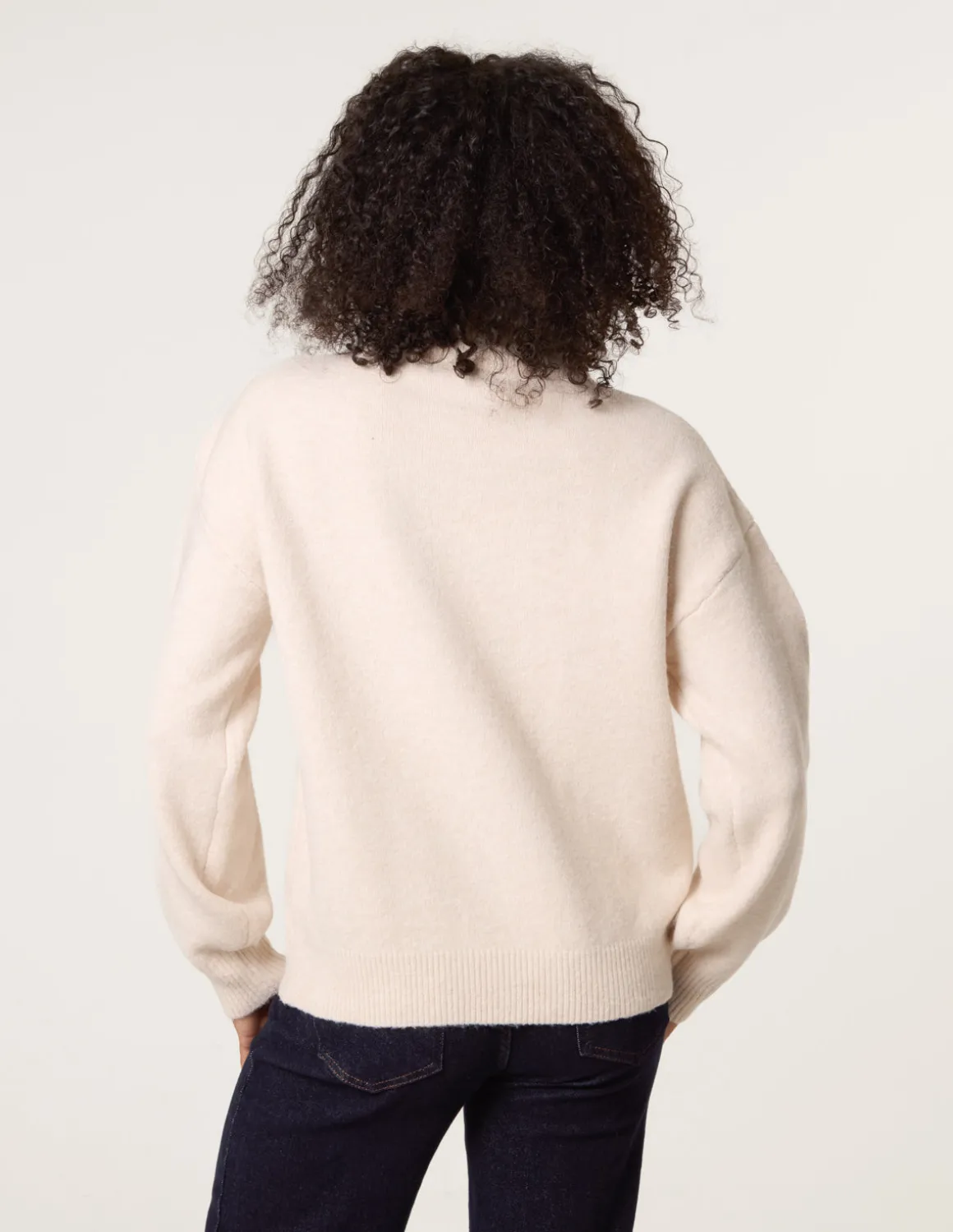 Turtle Neck Shoulder Brooch Detailed Jumper