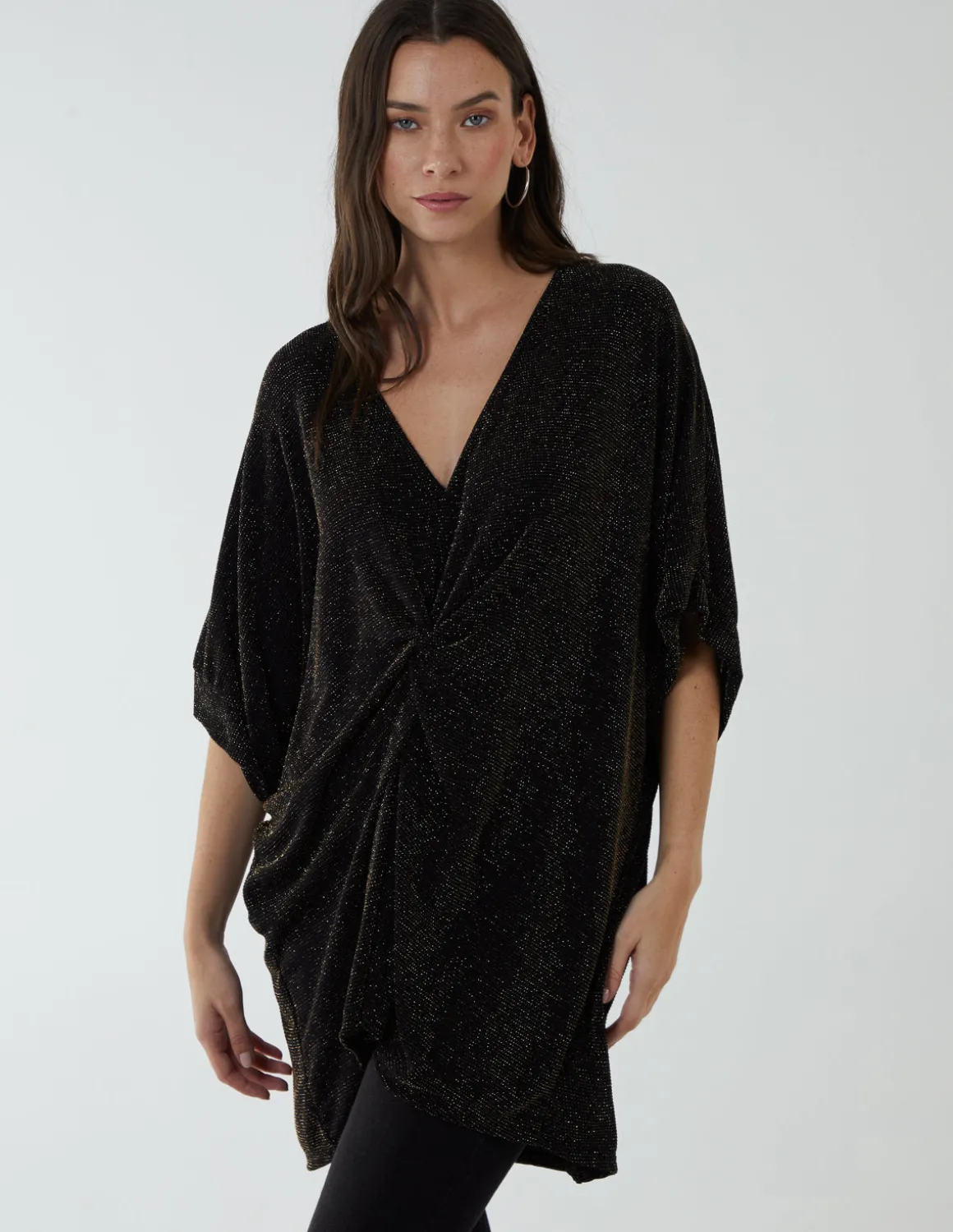 Twist Front Metalic Top