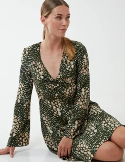 Twist Front Mini Skater Dress