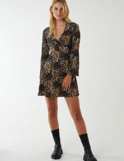 Twist Front Mini Skater Dress