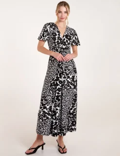 Twist Front Printed Maxi Dress