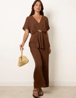 Two Piece Buckle Trouser Set