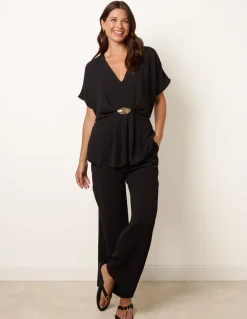 Two Piece Buckle Trouser Set