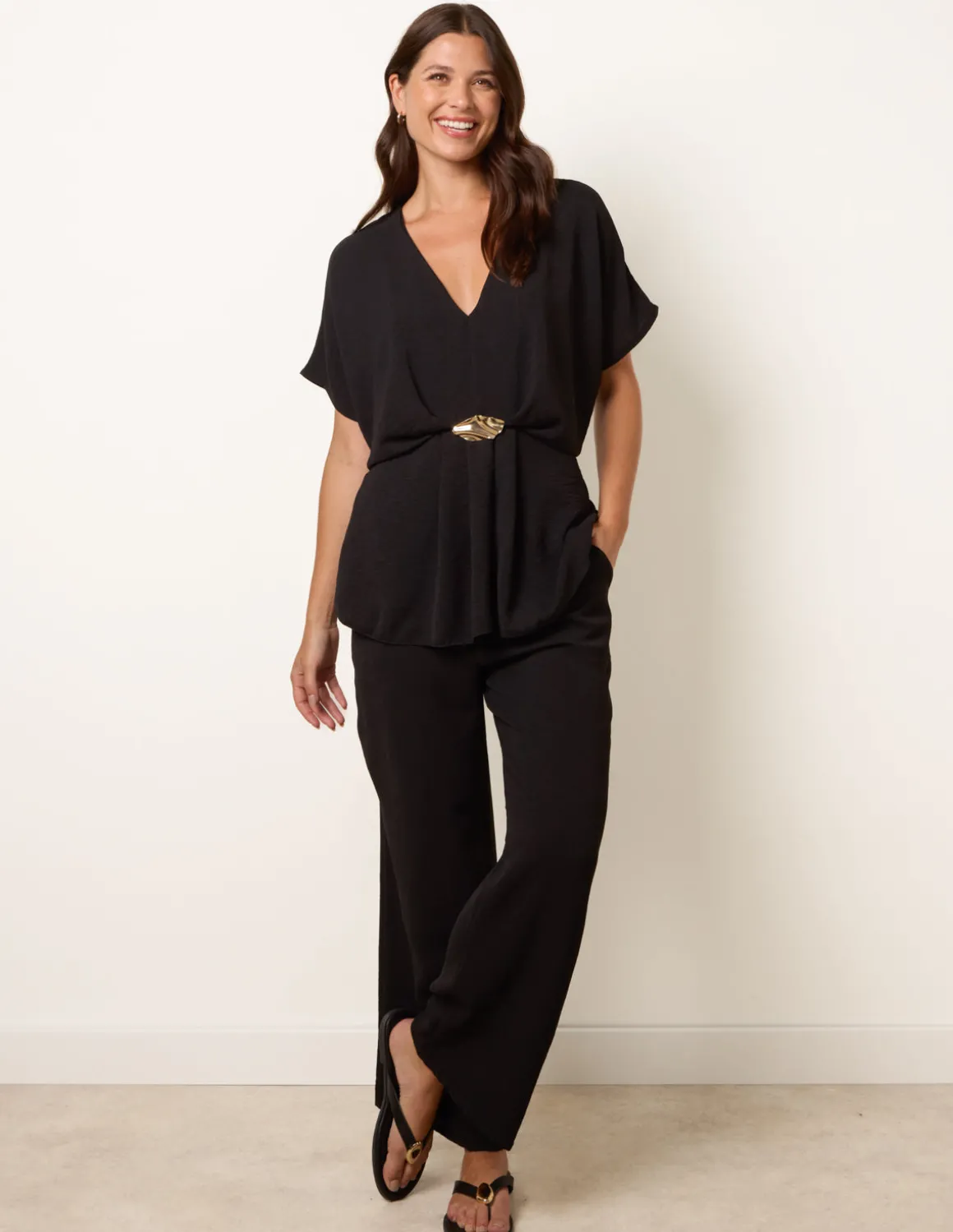Two Piece Buckle Trouser Set