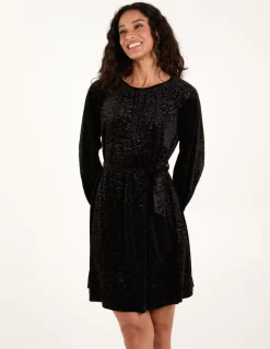 Velvet Belted Swing Dress