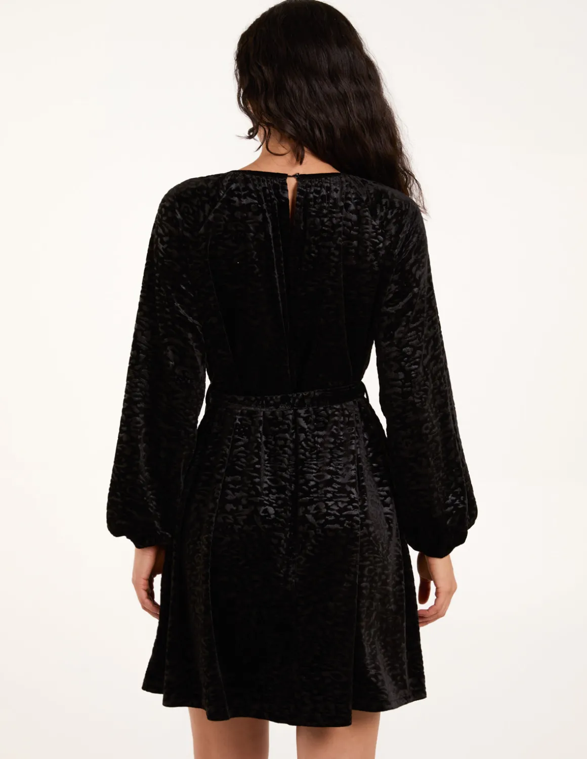 Velvet Belted Swing Dress