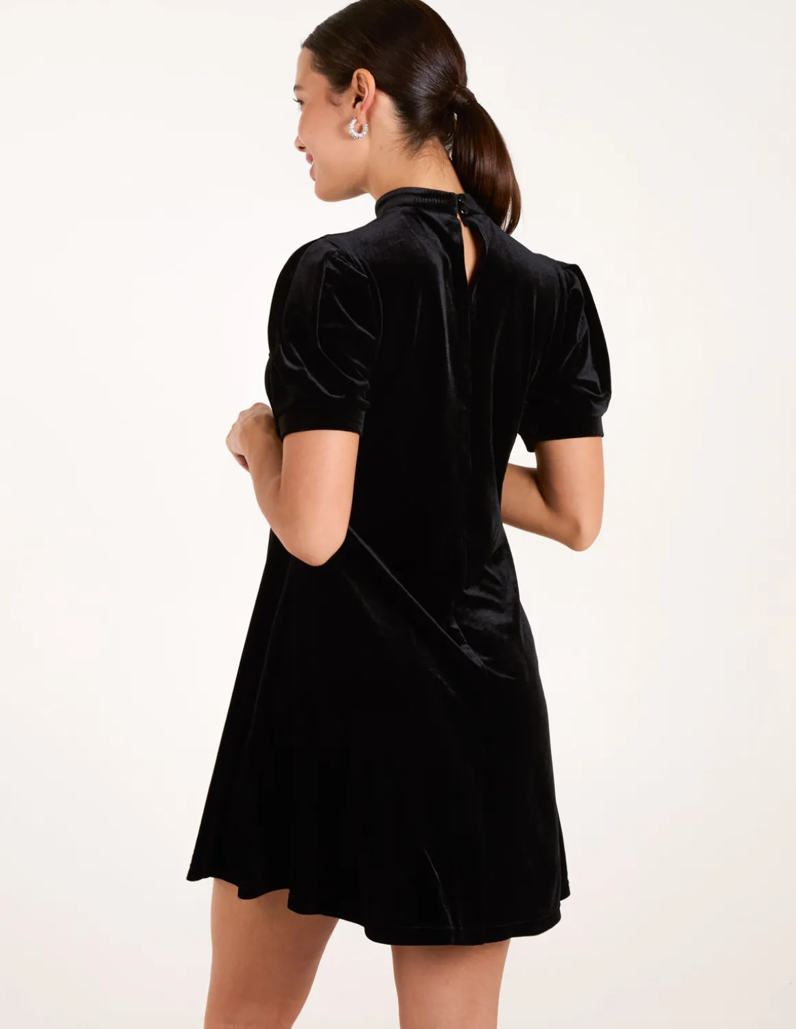 Velvet Puff Sleeve Dress