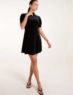 Velvet Puff Sleeve Dress