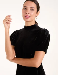 Velvet Puff Sleeve Dress