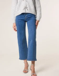 Vertical Stripe Diamante Jeans