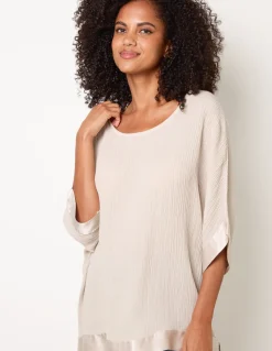 Viscose Crinkle Top With Satin Finish