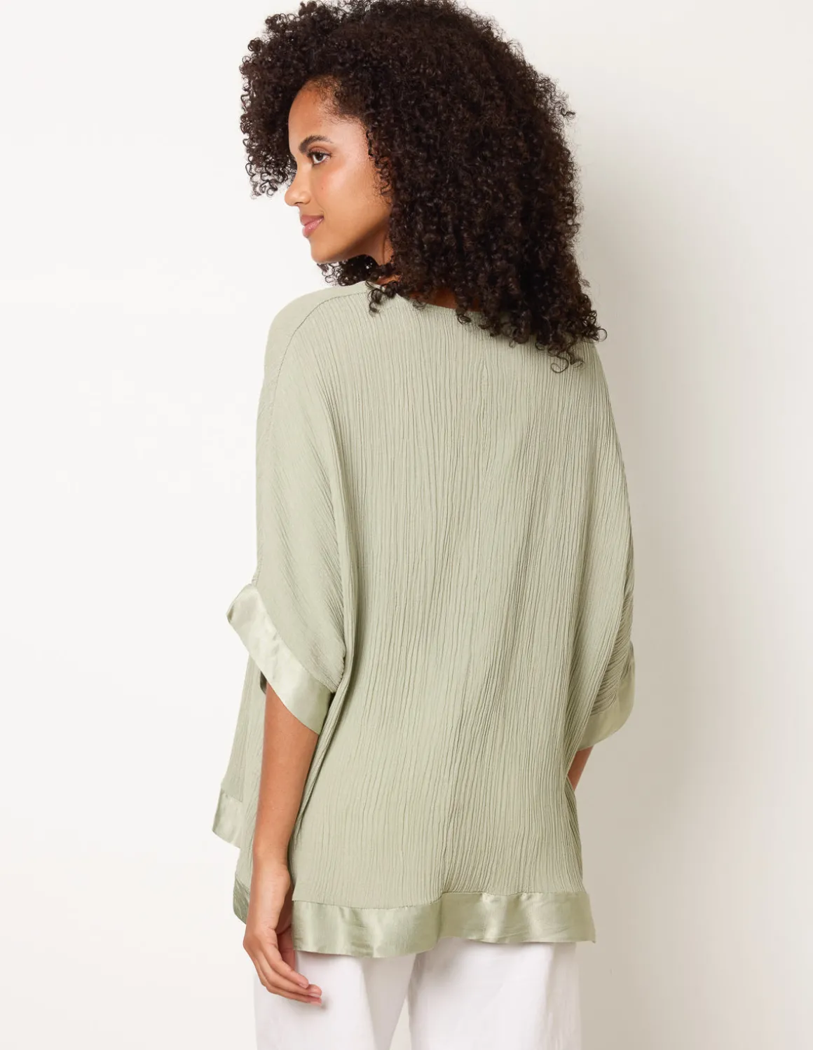 Viscose Crinkle Top With Satin Finish