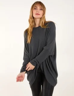 V Neck Front Cut And Sew Soft Knit Jumper