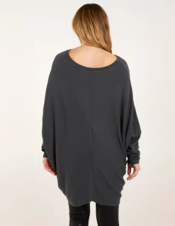 V Neck Front Cut And Sew Soft Knit Jumper
