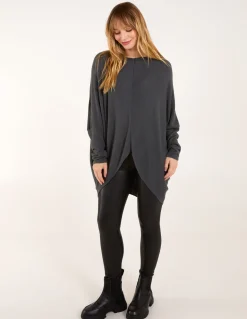 V Neck Front Cut And Sew Soft Knit Jumper