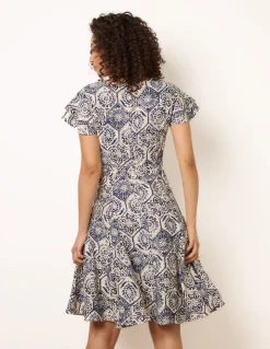V Neck Godet Dress