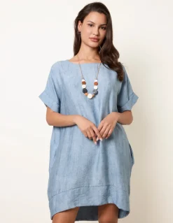 Washed Effect Tunic Dress