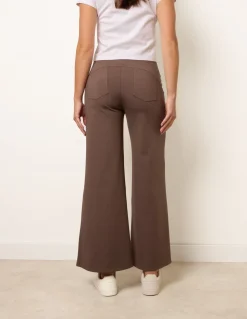 Wide Leg Soft Touch Trousers With Stretch