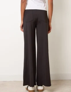 Wide Leg Soft Touch Trousers With Stretch