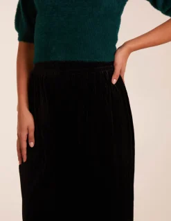 Wide Leg Textured Velour Trouser