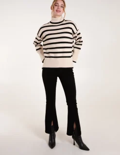 Wide Stripe Roll Neck Jumper