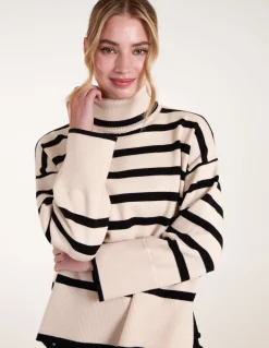 Wide Stripe Roll Neck Jumper