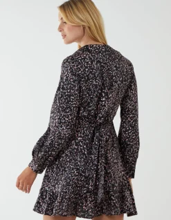 Wrap Bust Mini Shirt Dress