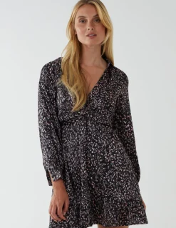 Wrap Bust Mini Shirt Dress