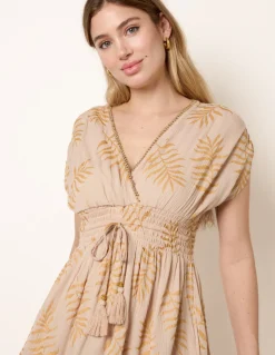 Wrap Front Beaded Dress