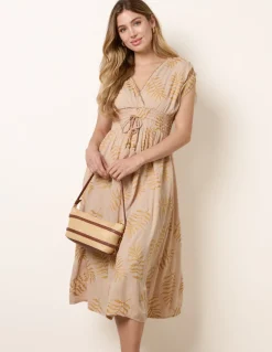 Wrap Front Beaded Dress