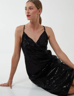 Wrap Front Cami Midi Dress