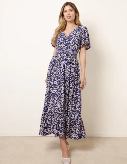 Wrap Front Midi Dress