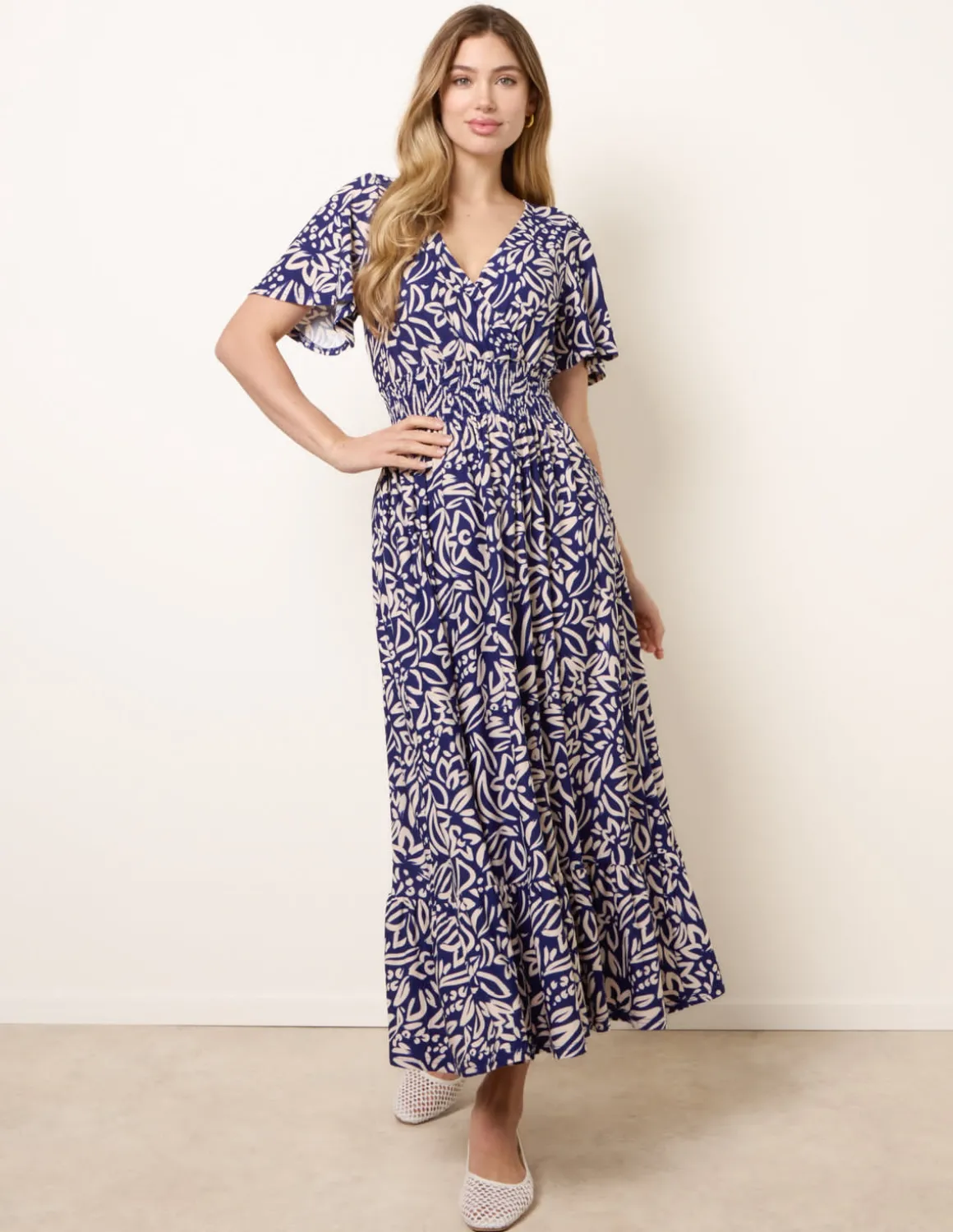 Wrap Front Midi Dress