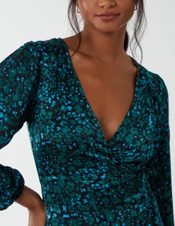 Wrap Front Midi Dress
