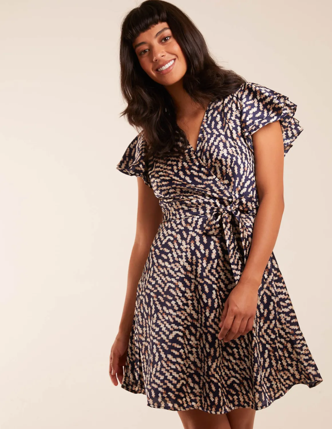 Wrap Ruffle Mini Dress