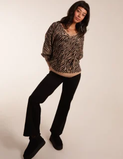 Zebra V-Neck Jumper