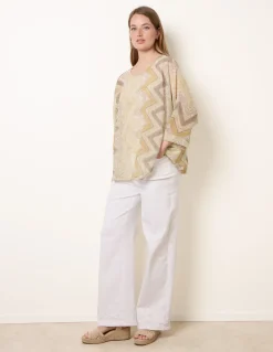 Zig Zag Round Neck Oversized Top